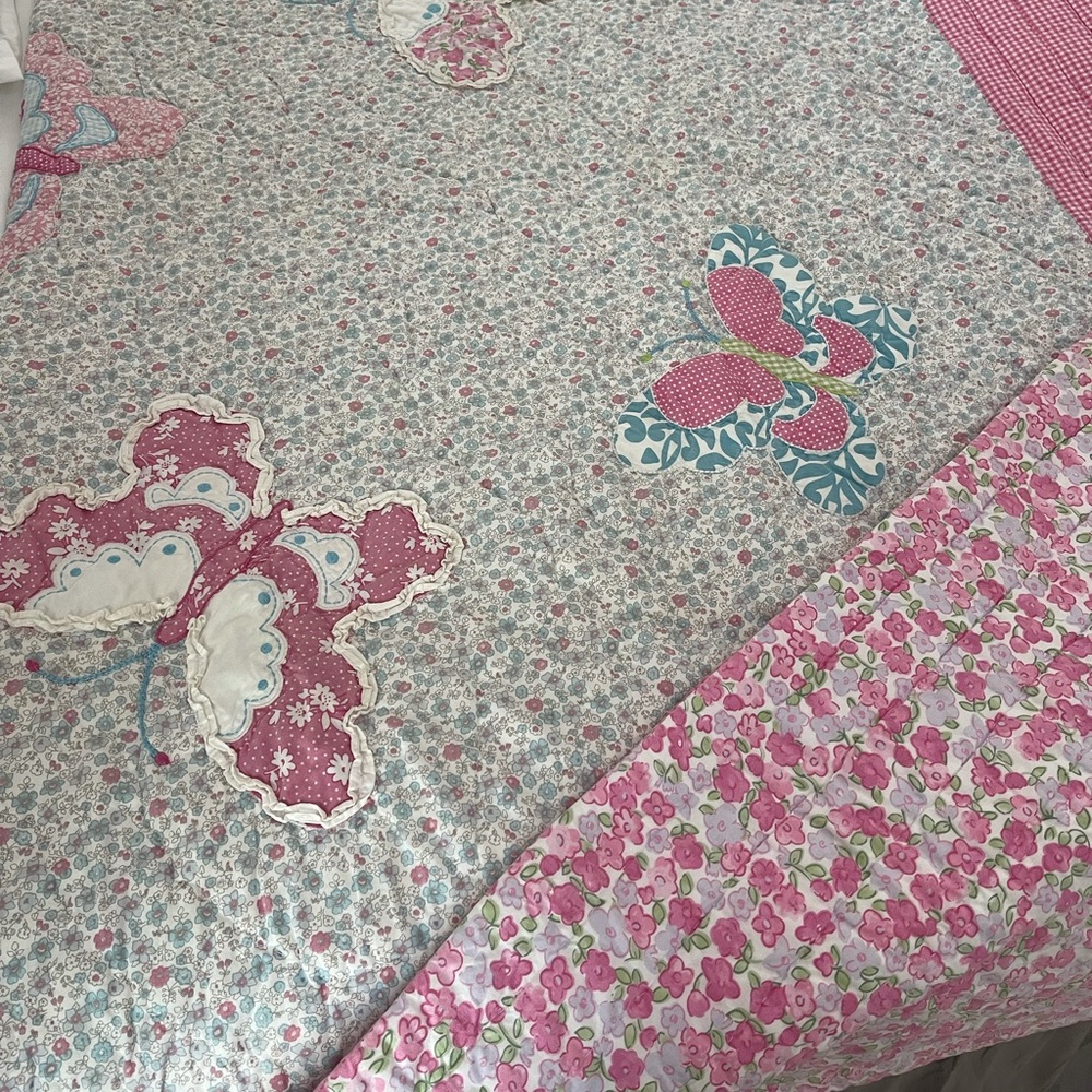 Pottery Barn Kids Emmy Quilt with Euro Sham and Standard Sham. Twin.